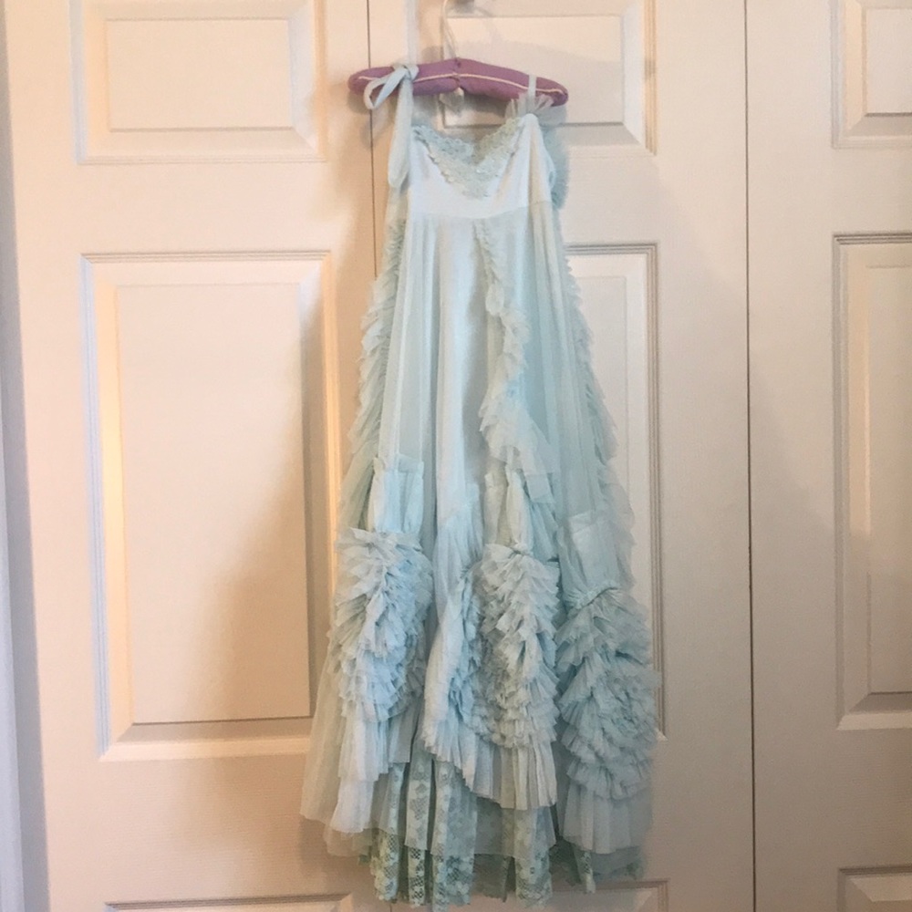 Pale blue flower girl or Easter dress